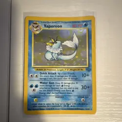 Pokemon TCG Vaporeon 12/64 Jungle Unlimited Holo Rare English 1999 - Image 1