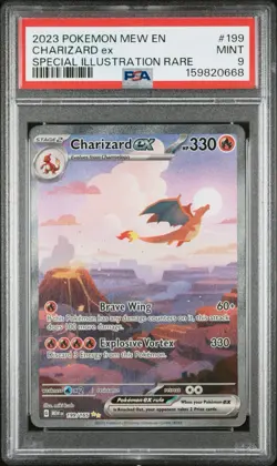 2023 POKEMON MEW EN-151 SPECIAL ILLUSTRATION RARE #199 CHARIZARD EX PSA 9 - Image 1