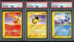 SEQUENTIAL Moltres Zapdos Articuno Trainers Promo Pokemon 2002 Japanese PSA 10 - Image 1