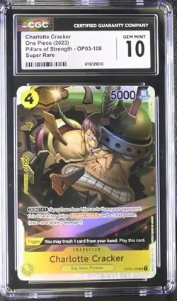 ✨✨ CGC 10 ENGLISH One Piece Charlotte Cracker SR OP03-108 Pillars Of Strength - Image 1