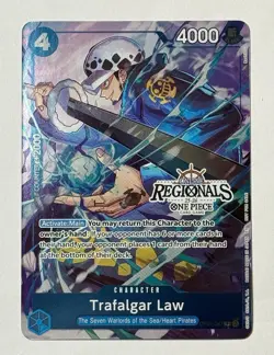 One Piece Trafalgar Law OP07-047 ONLINE Blue Text Regionals Tournament 25-26 - Image 1