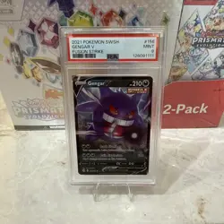⚡❄ 2021 Pokemon SWSH Fusion Strike Gengar V #156 PSA 9 Graded ⚡❄⚡❄ - Image 1