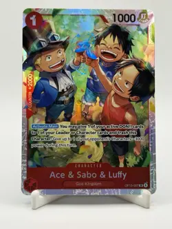Bandai One Piece OP13-007 Ace & Sabo & Luffy SR - Image 1