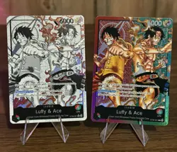 ST30-001 Luffy & Ace leader Alt Art (Parallel) & Standard Leader card - Image 1