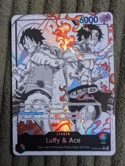 ST30-001 Luffy & Ace (Parallel) ENGLISH One Piece TCG BGS BLACK LABEL WORTHY - Image 1