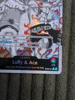 ST30-001 Luffy & Ace (Parallel) ENGLISH One Piece TCG BGS BLACK LABEL WORTHY - Image 4