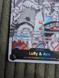 ST30-001 Luffy & Ace (Parallel) ENGLISH One Piece TCG BGS BLACK LABEL WORTHY - Image 5