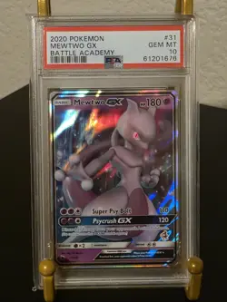PSA 10 GEM MINT 2020 POKEMON MEWTWO GX BATTLE ACADEMY #31 FULL ART FOIL - Image 1