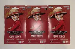 One Piece OP-13 Carrying On His Will Sleeved Booster Lot Of 3 HEAVY 38g-38.2g - Image 1