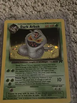 Pokemon Dark Arbok TCG Card Team Rocket 2/82 Holo Rare, 1999 Unlimited - Image 1