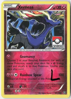 Xerneas (Pokemon League) 81/114 League & Championship Cards Reverse Holo LP - Image 1