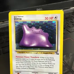 Ditto Fossil Pokemon Holo Rare Unlimited 1999 Card #3/62 - Image 2