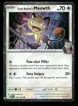 Team Rocket's Meowth (Cosmos Holo)149/182 Miscellaneous Cards & Products Pokemon - Image 1