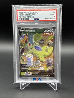 2021 Pokemon SWSH Battle Styles Tyranitar V #155/163 PSA 9 - Image 1
