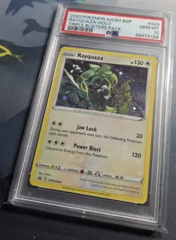 2020 Rayquaza SWSH029 Sword and Shield Holo Triple Blisters Promo Card PSA 10 - Image 2