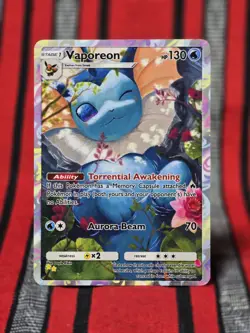 Vaporeon Fan Art Custom Card Eeveelution Pocket TCG - Image 1