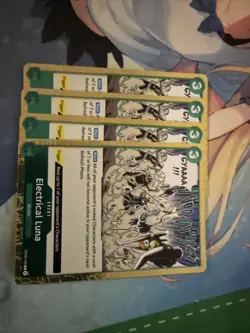 4 x One Piece CCG Electrical Luna Two Legends R Foil Card OP08-036 NM playset - Image 1