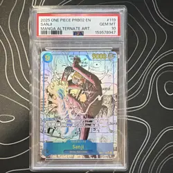2025 One Piece PRB02 EN Sanji Manga Alternate Art #119 PSA 10 GEM MINT Gem Mint - Image 1