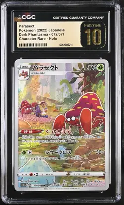 CGC PRISTINE 10 PARASECT 072/071 POKEMON DARK PHANTASMA CHARACTER RARE FULL ART - Image 1