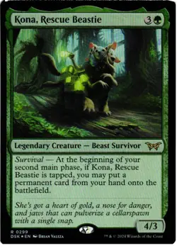Kona, Rescue Beastie (0299) 299 R Duskmourn: House of Horror NM Foil MTG - Image 1