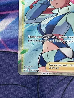 Pokemon Skyla Full Art Trainer Ultra Rare Shining Fates Pokemon 072/072 Nm - Image 5