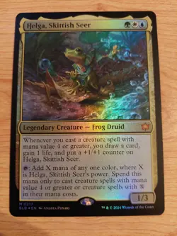 Helga, Skittish Seer - 0217 (Bloomburrow) - Near Mint NM - Mythic - Foil - Image 1