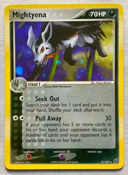 Pokemon Mightyena #12/107 Holo Rare - 2005 EX Deoxys - LP to NM W/Scratches - Image 1