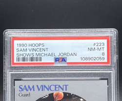 1990 HOOPS SHOWS MICHAEL JORDAN #223 SAM VINCENT PSA 8 - Image 2