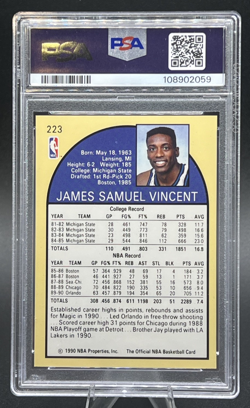 1990 HOOPS SHOWS MICHAEL JORDAN #223 SAM VINCENT PSA 8 - Image 3