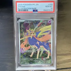 2025 POKEMON PFL EN-PHANTASMAL FLAMES ILLUSTRATION RARE #100 ZACIAN PSA 10 🔥 - Image 1