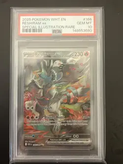 PSA 10 Reshiram EX 166/086 Wht En-White Flare Special Illustration Rare POKEMON - Image 1