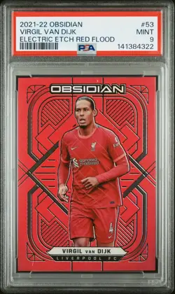 Virgil Van Dijk 2021-22 Panini Obsidian Red Flood /10 PSA 9 POP 1 🔥 - Image 1