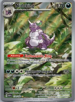Nidoking 174/165 151 Pokemon TCG Holo Illustration Rare NM - Image 1