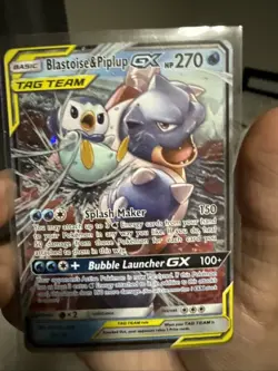 Pokemon TCG Blastoise & Piplup GX Tag Team Cosmic Eclipse 38/236 - Image 1
