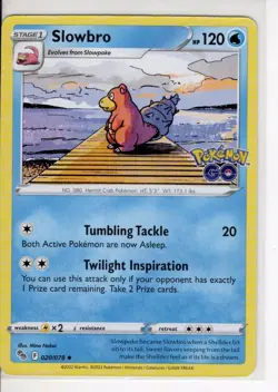 SLOWBRO POKEMON GO SET POKEMON CARD 020/078 VG - Image 1