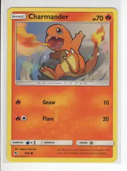 CHARMANDER HIDDEN FATES SET POKEMON CARD 7/68 VG - Image 1