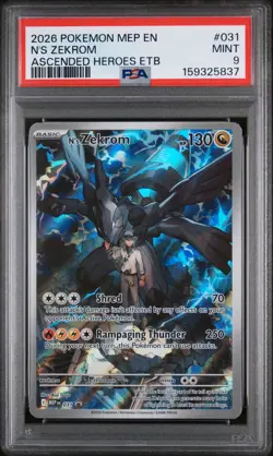 2026 POKEMON MEP EN-ME BLACK STAR PROMO #031 N'S ZEKROM PSA 9 - Image 1