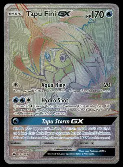 Pokemon Cards Tapu Fini GX 152/147 Burning Shadows Rainbow Rare LP - Image 1