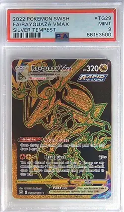 2022 POKEMON SWORD & SHIELD SILVER TEMPEST #TG29 FULL ART/RAYQUAZA VMAX PSA 9 - Image 1