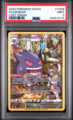 2022 POKEMON SWORD & SHIELD LOST ORIGIN #TG06 FULL ART/GENGAR PSA 9 - Image 1