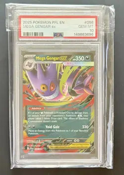 Pokemon Mega Gengar ex 056/094 Me02 Phantasmal Flames Holo English PSA 10 - Image 1