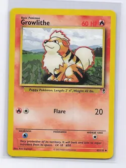 Growlithe 45/110 Uncommon Legendary Collection Pokemon Moderately Played - Image 1