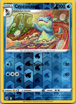 Croconaw 056/264 Uncommon Fusion Strike Pokemon Reverse Holo Near Mint - Image 1