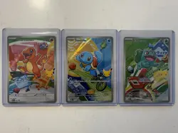 Pokemon First Partner Illustration Collection Series 1 Kanto Gen 1 Starters Set - Image 1