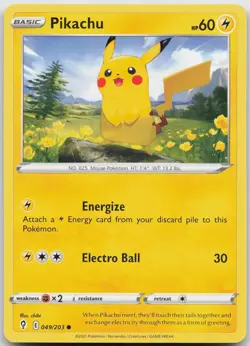 Pikachu 049/203 Common Evolving Skies Pokemon Near Mint - Image 1