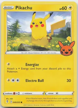 Pikachu 049/203 Promo Trick or Trade BOOster Pokemon Near Mint - Image 1