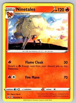 Ninetales 023/202 Rare Sword & Shield Pokemon Lightly Played - Image 1