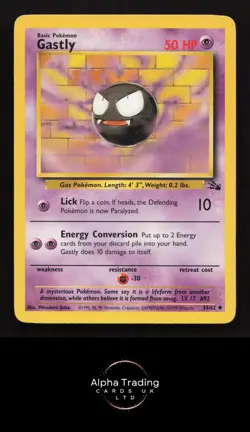 Gastly 33/62 Uncommon Fossil Pokemon Unlimited Lightly Played - Image 1