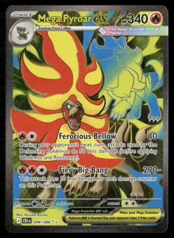 Mega Pyroar ex 099/086 Ultra Rare Chaos Rising Pokemon Near Mint - Image 1