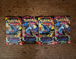 Pokemon TCG Phantasmal Flames Booster Pack Lot x4 Charizard Art 40 Cards - Image 1